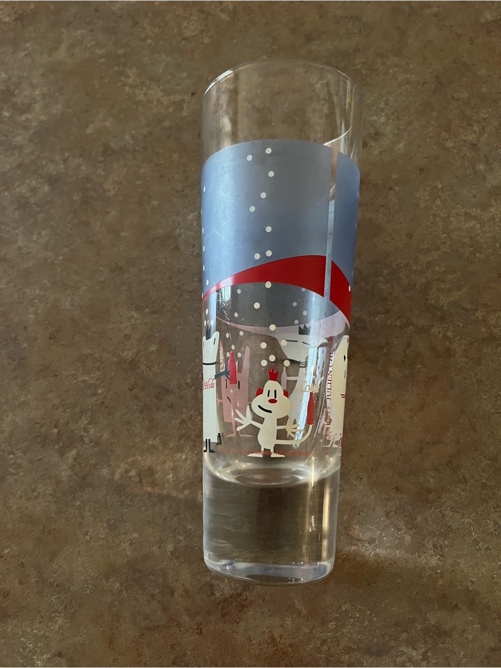 Vintage Holiday Snowman Tall glass Ritzenhoff  Coca Cola Julien Chung 2007